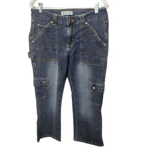 Women' s HIPSTER Cargo Cut Cropped Jeans Size Junior‎ 11